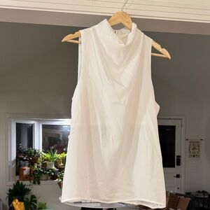 White Cowl Neck Blouse